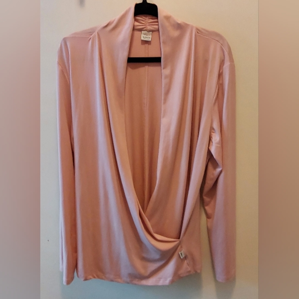 Copper Fit Pink Drape Front Top